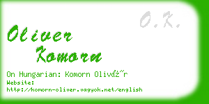 oliver komorn business card